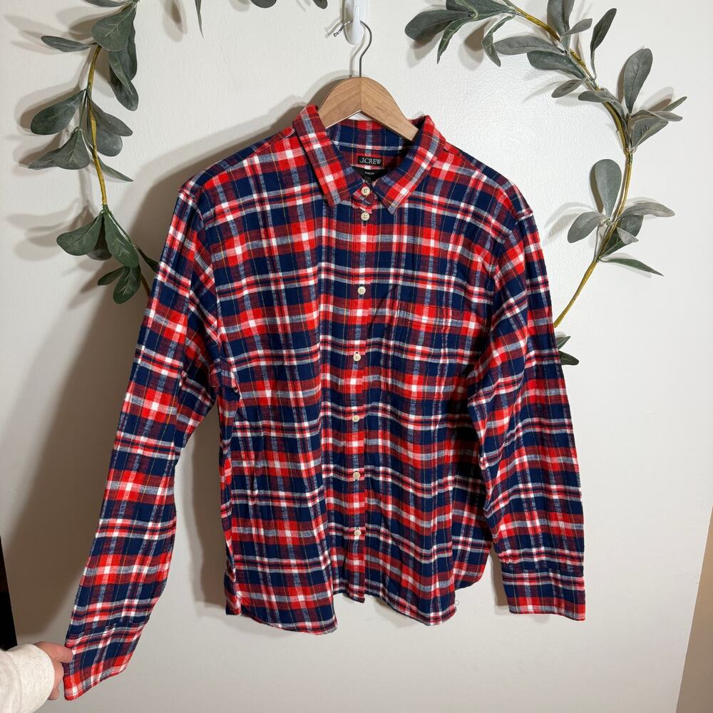 NWT J.Crew Garcon Blue and Red Flannel LAST CALL